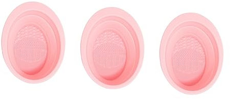 minkissy 3 unids cepillo de maquillaje estropajo limpieza cepillo cosmético tazón cosmético cepillo lavado maquillaje gadgets belleza cepillo limpiador silicona cepillo limpiador maquillaje plegable