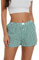 Qianderer Y2K Lounge-Shorts für Damen, niedlich, elastisch, niedrige Taille, kariert, Knopfleiste, Pyjamahose, Boxershorts, Nachtwäsche, Bb Green, Medium