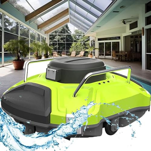 ExoticaBlend Poolroboter Akku für 120 Mins Reinigung,Poolsauger Kabellos mit LED-Indikator, Dualer Motor, Reinigungsbürste für den Boden, Automatische Poolreiniger für Pool bis 85m²