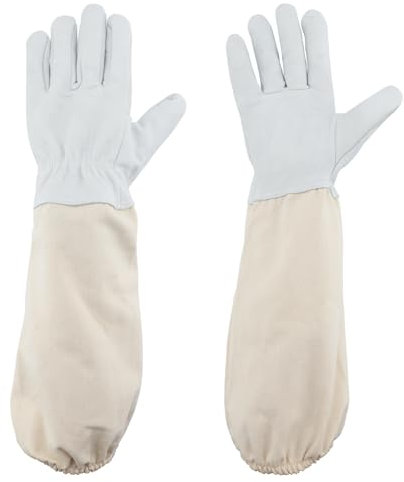 Hapyearn Imkerhandschuhe Stichfest,Imker Handschuhe Herren Damen,Handschuhe Imker aus Ziegenleder,Imker zubehör Für Bienenschutzhandschuhe Leder 47CM Mit Belüfteten Ärmeln