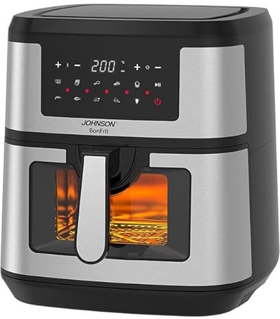 Friggitrice ad Aria Johnson Bonfrit 1800W con Forno Digitale - Capacità 9L, 9 Programmi Preimpostati, Cottura Senza Olio e a Bassa Caloria
