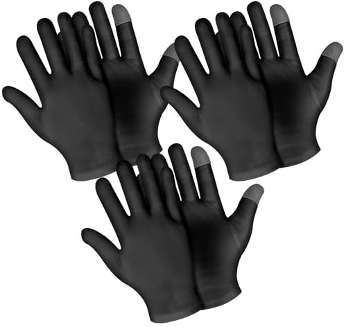 Sibba 3 Pairs Moisturizing Gloves Overnight, Touch Screen Gloves White Cotton Gloves for Dry Hands Eczema, Hand Spa Treatment Gloves for Repair Rough Cracked Dry Chapped Hands Skin, Inspection Gloves