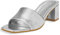 PIZZ ANNU Sandales Femme Été Talons Hauts Chic Mode Confort Mules Bout Ouvert Chaussures de Maison Plage Pantoufles Vacances Sandales Argent EU 37