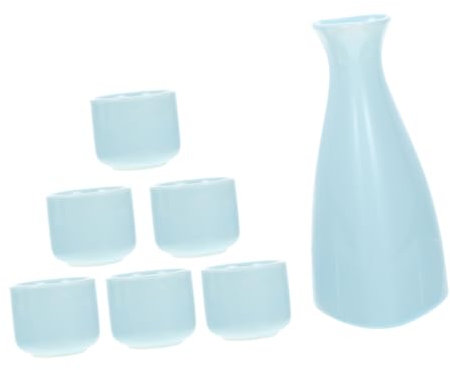 Alipis 3 Set set di caraffe in ceramica versatore di sake di vino trasparenti distributore vino distributore di vino pratico decanter per vino portabottiglie in ceramica Blue