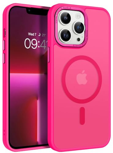 GaoBao Cover per iPhone 13 Pro Max 6,7 [Compatibile con Magsafe] Custodia Opaco Magnetica Sottile e Traslucida, Protezione Antiurto e Antigoccia, Protettiva Anti-Impronta (Rosa Caldo)