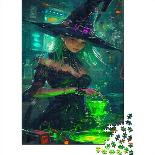 Witch,Alchemy 1000 Piece Jigsaw Puzzles for Adults 1000 Pieces Puzzle Sorcerer Wizard Gifts Home Decoration Educational Games Premium Multicolor Impossible 1000pcs 75 * 50cm