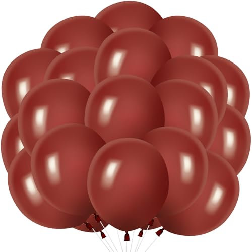 KOBOKO Rote Luftballons, 20 Stk 10 Zoll Weinroter Ballons, Geburtstagsdeko Rot Luftballon, Rote Hochzeit Ballon, Weinrote Helium Luftballon Partydeko, Rot Latex Ballons für Hochzeit Valentinstag