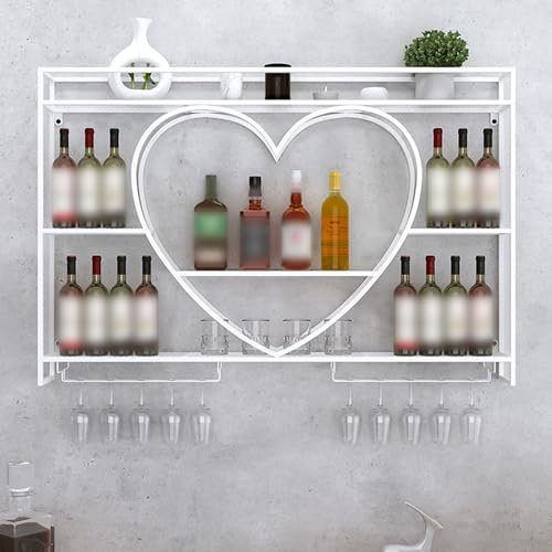 GLMGBP Porte-Bouteilles Mural, Support à vin Flottant, présentoir à vin, étagère de Rangement, unité de Bar, étagères flottantes pour la Maison, Le Bar, la Salle à Manger, la Cuisine (Couleur : BL