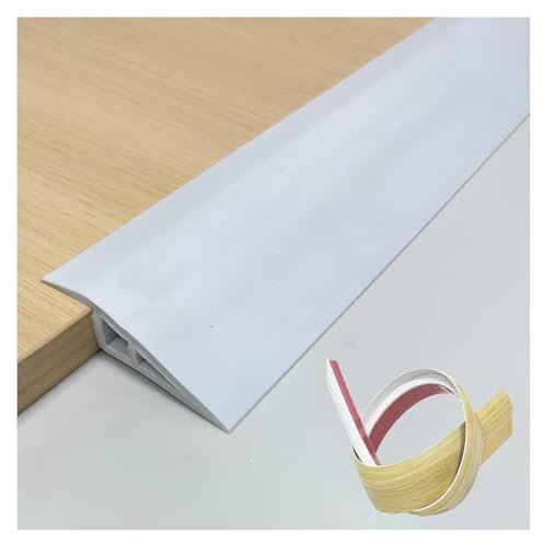 39.4in Floor Transition Strip Vinyl Door Threshold Flooring Transition Strip Self-Adhesive Carpet To Tile Transition Edging Trim For Doorways, Thresholds, Ramps, Tiles And Laminate Planks(White,5*100c