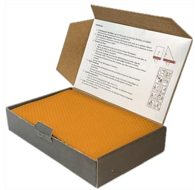 Ubswax Bienenwachsplatten Kerzen Set – 10 farbige Wachsplatten 20x12 cm mit Docht – Kerzen selber machen DIY – Bastelset aus Bienenwachs für kreative Projekte (Orange)