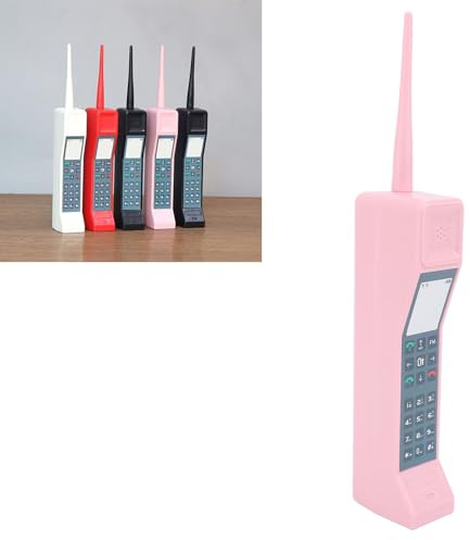 Retro-Ziegel-Handy-Ornament, 80er- und 90er-Jahre-Vintage-Ziegel-Handy-Modell, Requisite, Retro-Telefon für Büro, Arbeitszimmer, Retro-Handy-Modell, 4 X 6 X 31 cm (Rosa)