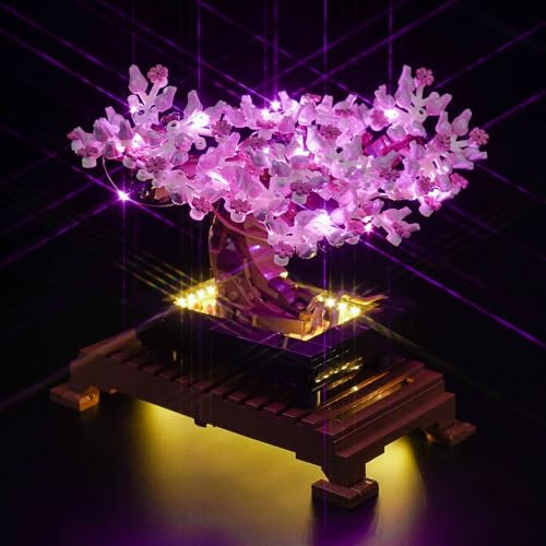 LocoLee Licht Set Kompatibel mit Lego 10281 Bonsai Baum (Rosa) Sonderanfertigung Version, Nur Lichter Set - Kein Modell, Licht Beleuchtung Set Compatible with Lego Bonsai Tree 10281