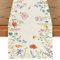 Tarklanda Blumen Frühling Tischläufer, Sommer Schmetterling Pflanzen Tischdeko, Saisonnal Waschbar Küche Esstisch Dekoration für Drinnen und Draußen Wohnkultur Party 40x140cm