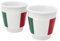 CUCUBA Set 2 Tazzine da Caffè Made in Italy in Porcellana Resistente ai Graffi Bandiera Italia 90ml Lavabili