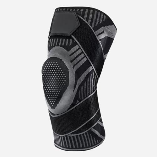 Drakon Rodillera Menisco y Ligamento. Rodillera de Compresión para Gym y Futbol con Estabilizadores Laterales y Bandas Ajustables. Rodillera Rotuliana para Hombre y Mujer. (Negro, X-Large)