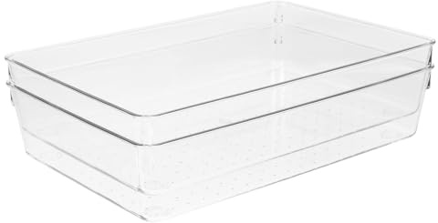JECOMPRIS 2pcs Organizer Cutlery Storage Box for Kitchen Desk Drawer Small Storage Boxes Dividers for Sorting Utensils and Sundries