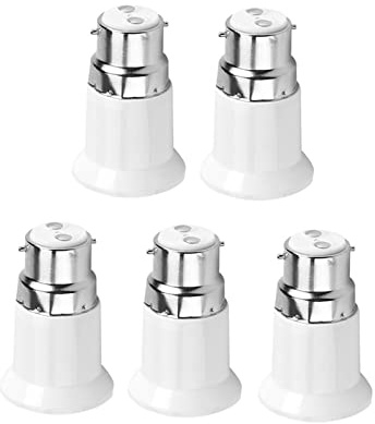 Aoresac 3 Stück B22-auf-E27-Stecker-Adapter-Konverter, Lampenfassungen aus Flammhemmendem PC-Material, Lampenfassung aus Eisen mit Hoher Härte, Temperaturbereich 250 °C, Geeignet für