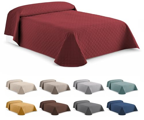 Easycosy Tagesdecke 250x260 cm Steppdecke Bettüberwurf Rot Oeko-TEX | Leicht, atmungsaktiv und angenehm weich – ideal für Sommer und Übergangszeit, pflegeleicht, farbecht und hautfreundlich.