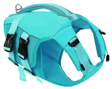 KONVINIT Hunde Schwimmweste Leichte Hund Rettungsweste, Hundeweste für Bewegungsfreiheit, Schnellverschluss, Hohe Sichtbarkeit und Langlebig – Ideale Schwimmweste für Hunde