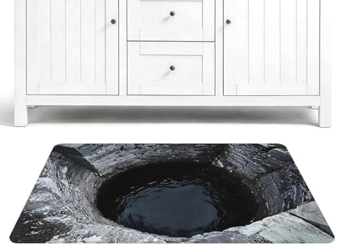 Fruusv Optical Illusion Mat - Non-Slip Trap Door Mat | Design Without 3D Hole Illusion - for Office, Entrance, Bathroom, Kitchen, Bedroom, Living Room
