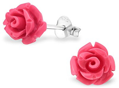 Laimons Pendientes para mujer Rosa Rosa Plata de ley 925