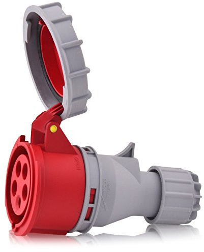 CEE Starkstrom Steckdose Intratec 16A 400V 6h IP67 (spritzwassergeschützt) 5-polig (3P+N+E): IEC-60309 Industrie und Mehrphasenstecker robuste Industriequalität