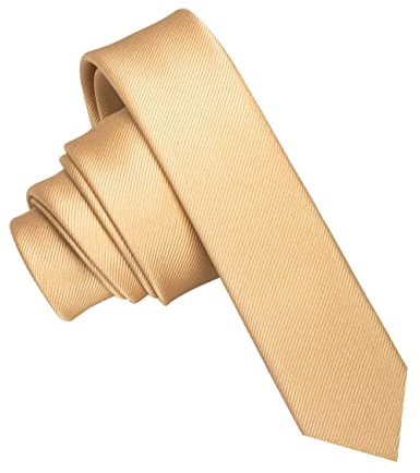 JEMYGINS Krawatte gold Krawatten für Herren seide schmale Hochzeit Schlips (2)
