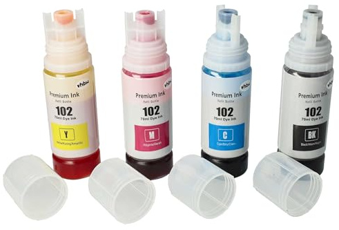 vhbw 4X Nachfülltinte kompatibel mit Canon Pixma G1501 | G1510 Drucker - Refillset Dye Cyan, Dye Magenta, Dye Schwarz, Dye Yellow, 280ml