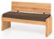 Scott Sitzbank Truhenbank Holzbank Massivholzbank Bank Küchenbank Garderobenbank Esszimmerbank Sitztruhe, Kernbuche, 130 cm, mit Rückenlehne, Nougat