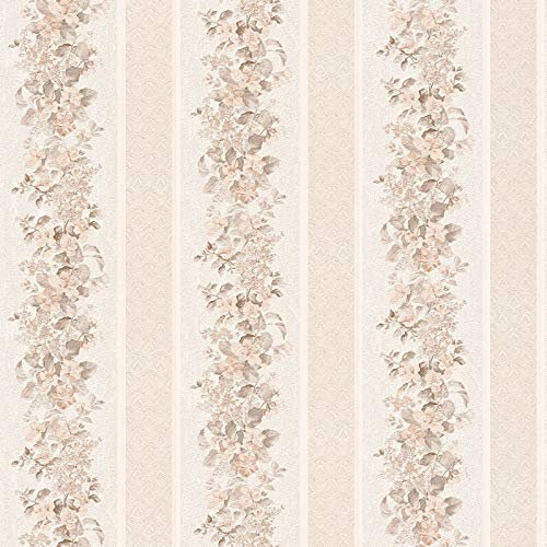 Blumentapete florale Tapete Beige Crème Braun Weiß Papiertapete Beige Crème Braun Weiß | Jetzt Tapeten kaufen