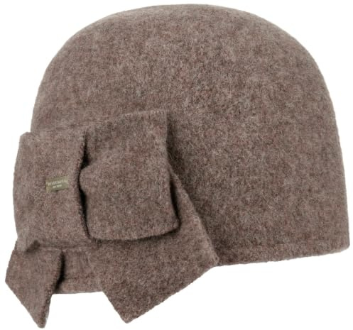 Seeberger Litika Wintermütze Walkmütze mit Schleife Damenmütze Walkhut (Nutria 087)
