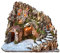 Presepe Completo Illuminato Natalizio con capanna e Grotta per statuine Artigianali, 38x38x38 cm