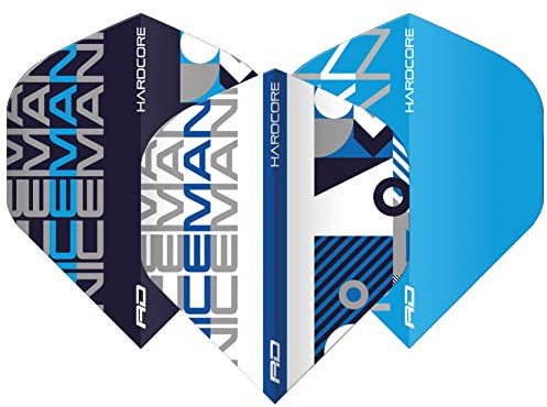 RED DRAGON Hardcore Players Dart Flight Selection Packs - 3 Sets Per Pack (9 Dart Flights in total) (Iceman Hardcore)