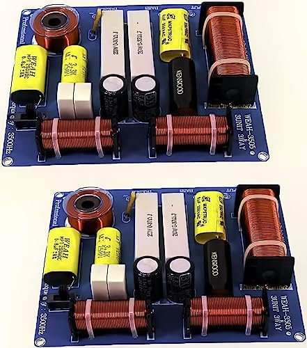 Lelukee 2PCS Diviseur de fréquence de Haut-Parleur Crossover 3 Voies 300W Haut-parleurs Audio HiFi Treble Middle Bass 3 Unités Filtre croisé pour Haut-parleurs de 3 à 5 Pouces