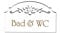 Bad & WC Türschild Schild Holz graviert Ornamente selbstklebend Toilettenschild Türdeko 15,5 x 9,5 cm