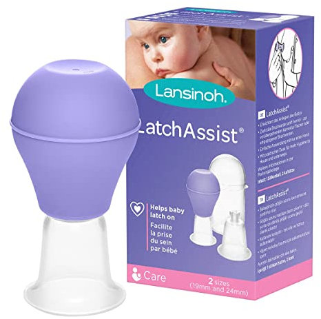 Evertidor de Pezón Latch Assist de Lansinoh - modelador de pezones suave - facilita el agarre del bebé, Lila, 70280