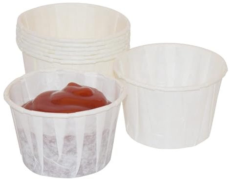 HOT BARGAINS 5000 x 4oz Paper Soufflé Cups – Disposable Waxed Paper Ramekins, Portion Cups, Sauce Pots, Condiment & Dipping Cups – Ideal for Catering, Takeaway & Food Service (4oz, 5000.00, Count)