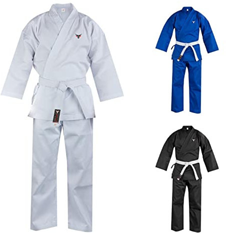 Mytra Fusion karateanzug Mehrere Größen und Farben judoanzug, BJJ Gi Ultraleichter Jujitsu Gi für Männer, Frauen und karateanzug kinder (0000/100, White)