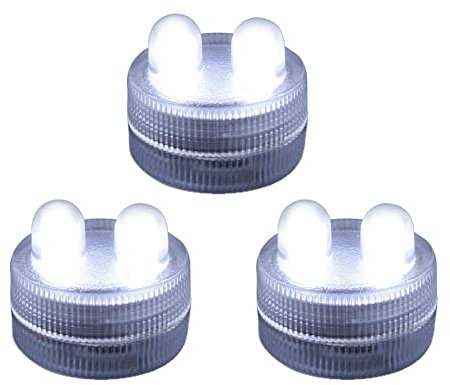 50-teiliges Unterwasser-2 LEDS-Licht Flammlose LED Kerze Batteriebetriebene Teelicht Tauchen Dekorative Lichter für Hochzeitsfeier Event Licht Aquarium Licht Weihnachten Halloween Licht (weiß)