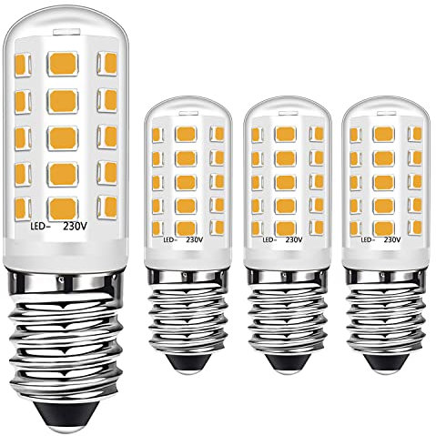 Brantoo E14 LED Kerzenbirnen 3W Entspricht 40W Halogenbirnen, Warmweiß 3000K, E14 SES Kleine Edison Schraub Glühbirnen für Gefrier Dunstabzugshaube, Kein Flimmern, Kein Dimmbar, AC 220-240V, 4er Pack