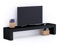 Mobili Fiver, Meuble TV Evolution 180x40, Frêne Noir avec Chargeur sans Fil, 180 cmx40 cmx35 cm, Meuble TV Design pour TV jusqu'à 77'' TV, Made in Italy