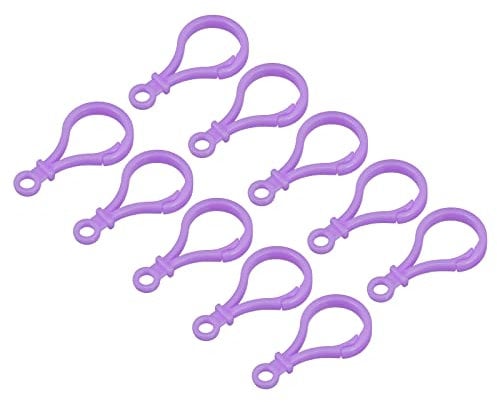 sourcing map Plastic Lobster Clasps, 48mm Colorful Claw Snap Clip Hooks for Lanyard, Keychains, DIY Crafting, Purple, 24Pcs