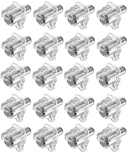 cyclingcolors 20x Bodenträger transparent kunststoff stahl möbel Regal schrank Halter Fachbodenträger Bretthalter Regalbretthalter Regalbodenträger