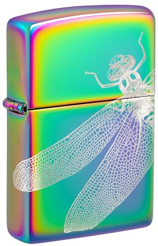 Zippo Windproof Lighter, Dragonfly Design – Multi-Colour, Photo Image 360° – Refillable, Reusable, Windproof Design – Comes in Gift Box – Made in USA