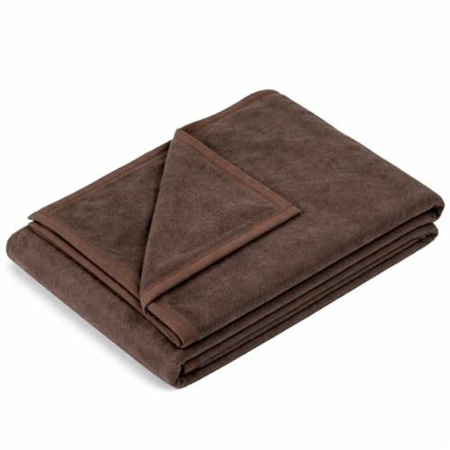 Traumschloss Cotton Home Wohndecke Kuscheldecke, Taupe, 150x200cm, 70% Baumwolle und 30% Polyacryl, Öko-Tex 100 Standard