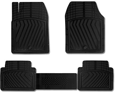 Fußmatten Gummimatten 3D Antirutsch kompatibel mit VW Multivan T7 Gummi TPE Schwarz 4tlg