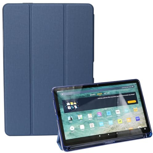 ZhaoCo Hülle für Amazon Fire Max 11-Tablet 13. Generation 2023, Schutzhülle mit Klarer Transparenter Weicher TPU-Rückenschale und Auto Schlaf/Aufwach - Blau