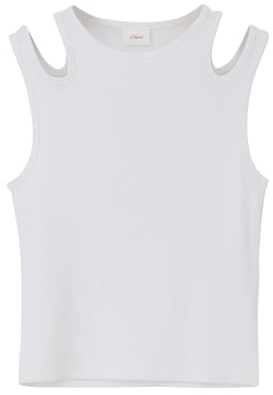 s.Oliver Junior Mädchen 2142500 Tanktop mit Cut Outs, weiß 0100, L