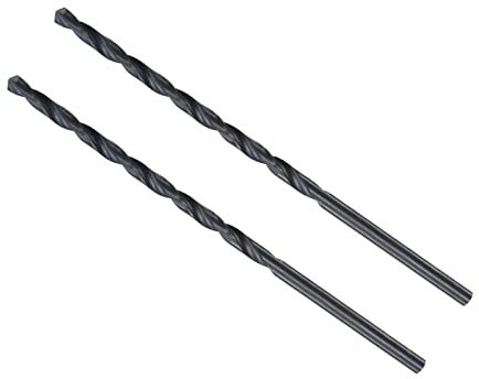 CoCud Torsion Foret Mèches, 4mm Perçage Diamètre, Noir Oxyde Haute Vitesse Acier Extra Long Droite Tige - (Applications : pour Inox Acier Alliage Métal), 2-Pièces