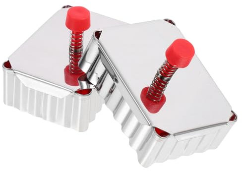 PRETYZOOM 2St Keksform drücken quadratische Formen aus Edelstahl Kekspresse Backformen Bratpfanne Käsekuchenformen Butterplätzchenformen selbstgemacht Rostfreier Stahl Backwerkzeug Schimmel